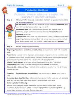 cover image of Grade 5 English: Punctuation Workbook